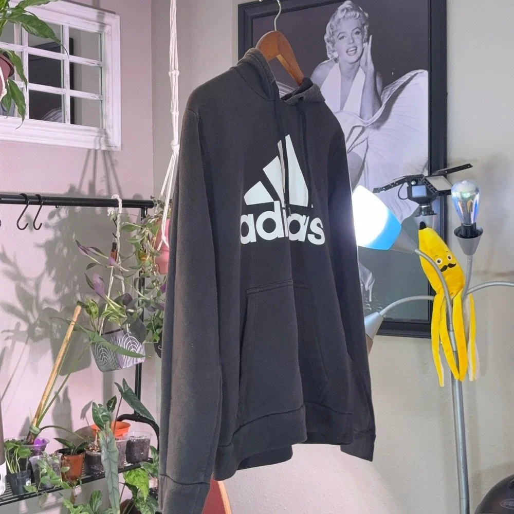 Adidas Golf Hoodie Sweatshirt Medium M Black Pullover Big‎ Logo Activewear